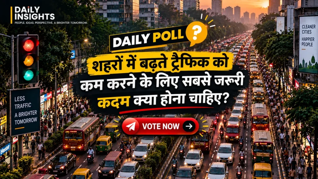 शहरों में बढ़ते ट्रैफिक को कम करने के लिए सबसे जरूरी कदम क्या होना चाहिए?