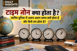टाइम जोन क्या होता है और दुनिया में अलग-अलग समय क्यों होता है, दिखाती घड़ियों और विश्व मानचित्र की तस्वीर