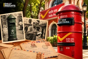 भारत का लाल लेटर बॉक्स और पुराने हरे डाकबक्स, भारतीय डाक के इतिहास को दर्शाते हुए